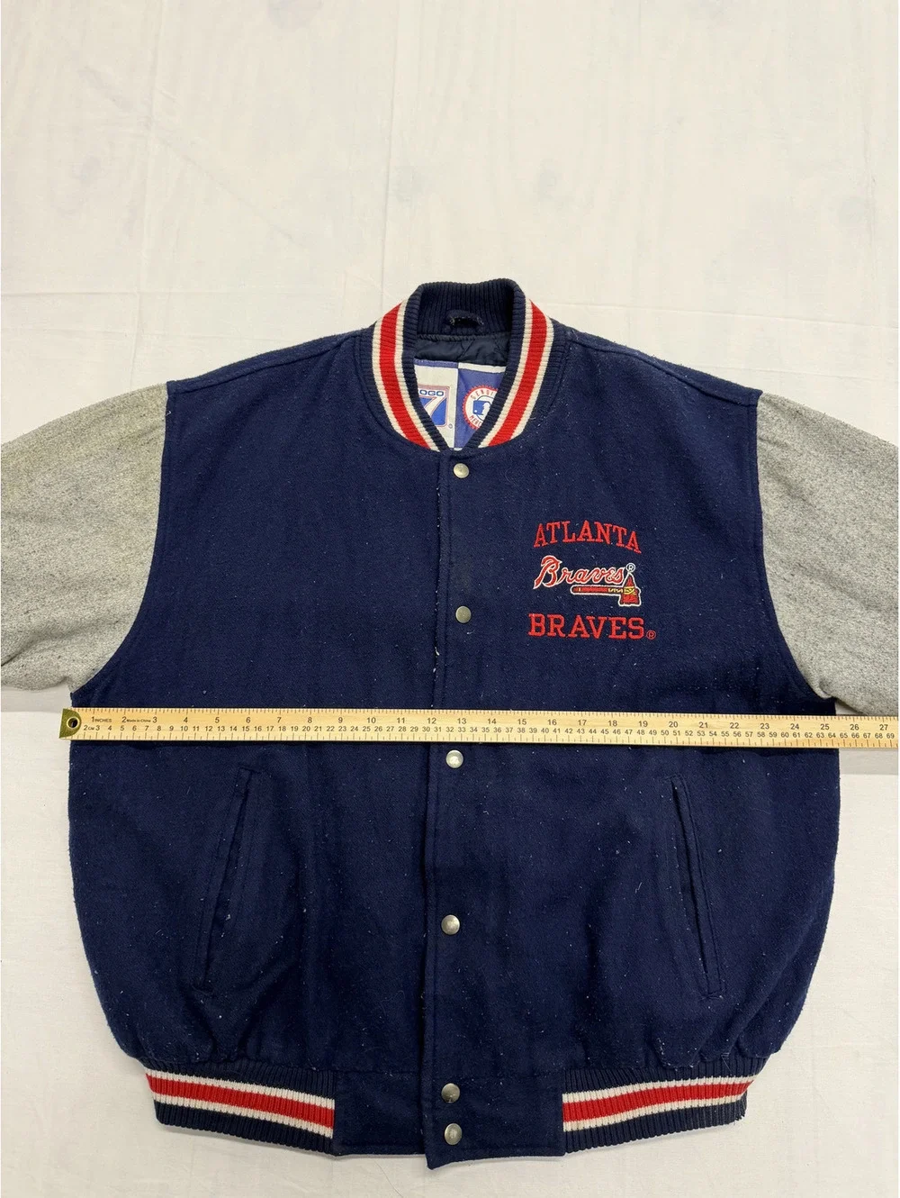 Vintage Logo 7 Atlanta Braves Varsity Jacket Large